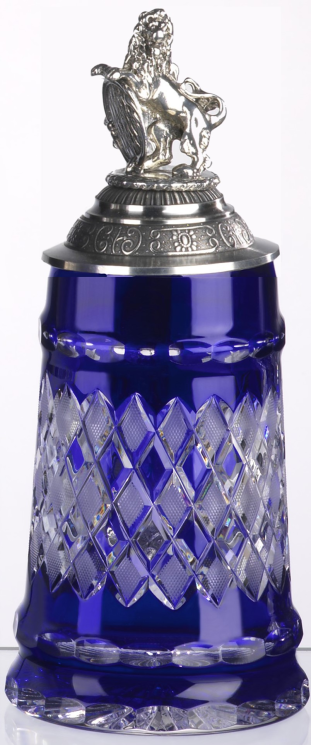 German Lord of Crystal Lion, Blue Beer Stein by King Werk GmbH and Co