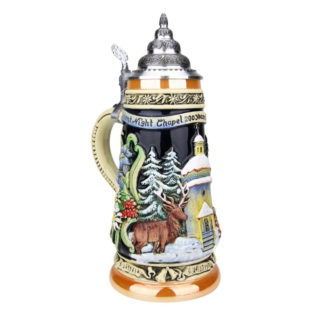 Silent Night Chapel Stein with Built-In Music Box by King Werk GmbH and Co