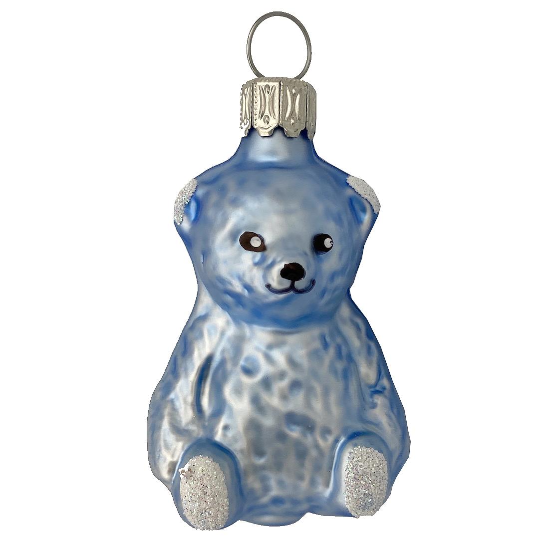 Baby's Teddy Bear, Blue Ornament by Glas Bartholmes