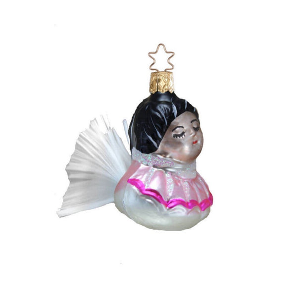 Angel with Spun Glass Wings Ornament by Inge Glas of Germany