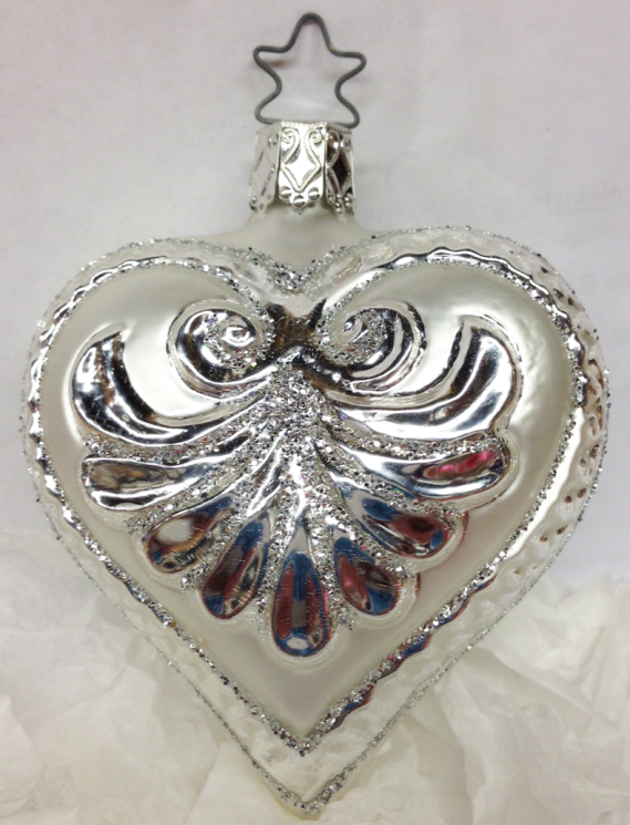 Silver Heart Ornament by Inge Glas of Germany