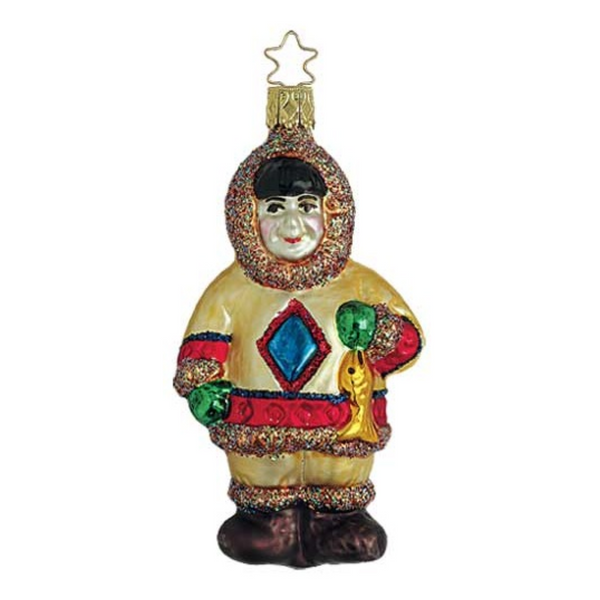 Igloo Bound Eskimo Ornament by Inge Glas of Germany