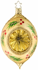 Glittered Holly Ornament by Inge Glas of Germany