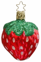 Sumptuous Strawberry Ornament by Inge Glas of Germany
