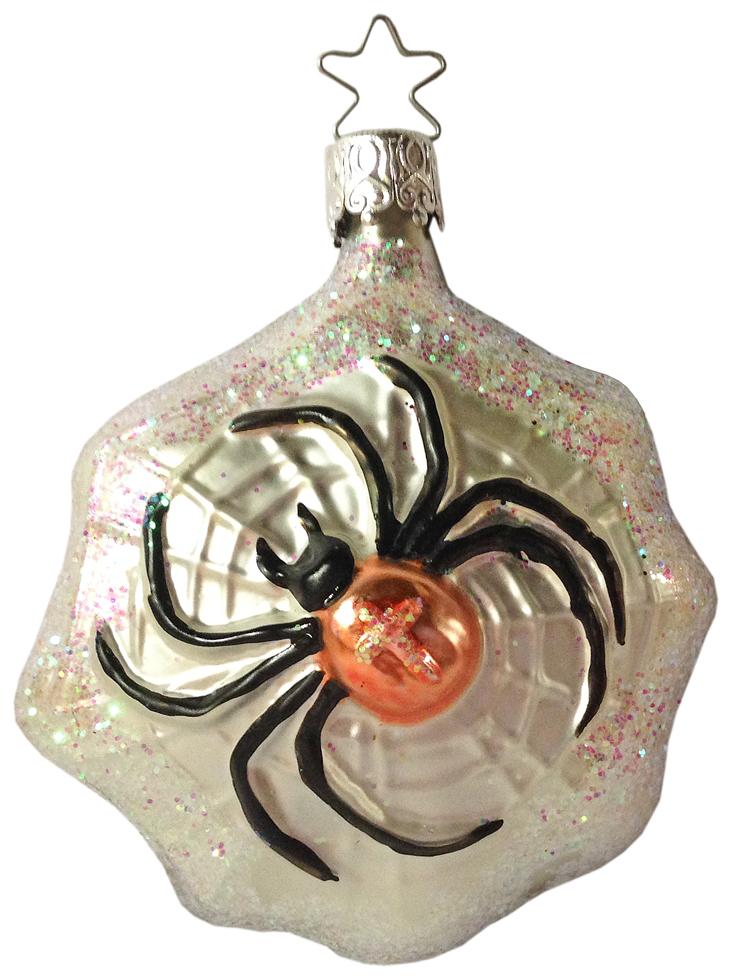 Spider Spinning her Web Ornament by Inge Glas of Germany