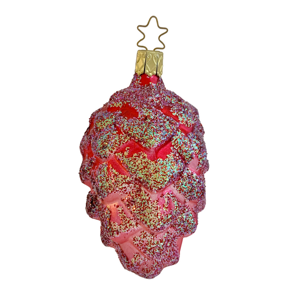 Red Pine Cone Ornament by Inge Glas of Germany