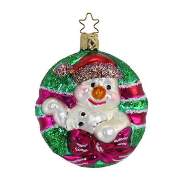 Welcoming Winter Snowman Ornament by Inge Glas of Germany