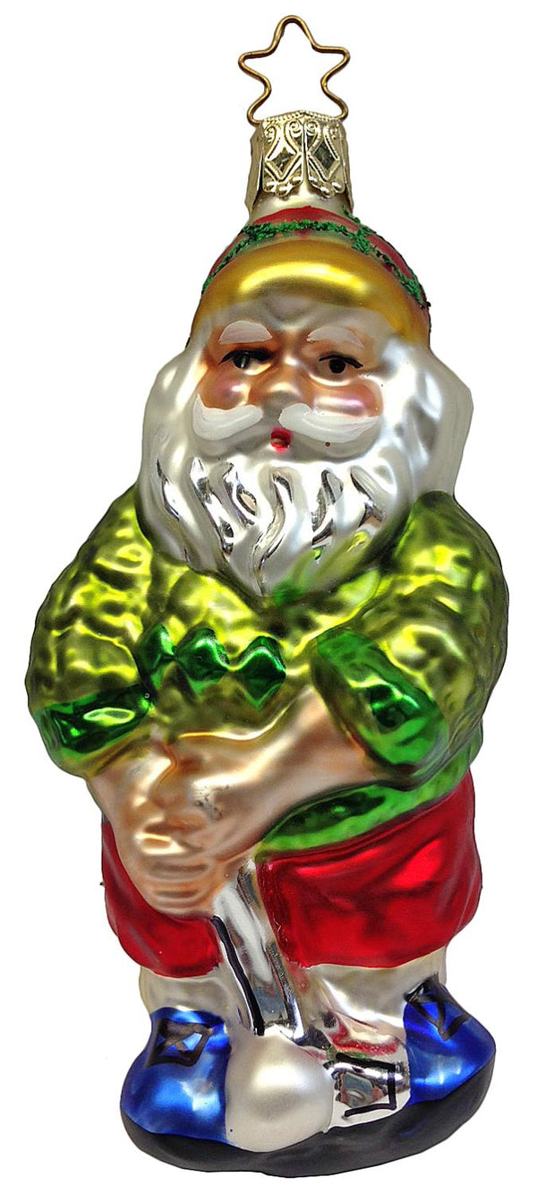 Fore! Golfing Santa Ornament by Inge Glas of Germany