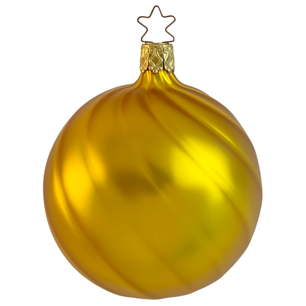 Mercury Glass Kugel, Shiny, Amber, 3.75", by Inge Glas of Germany