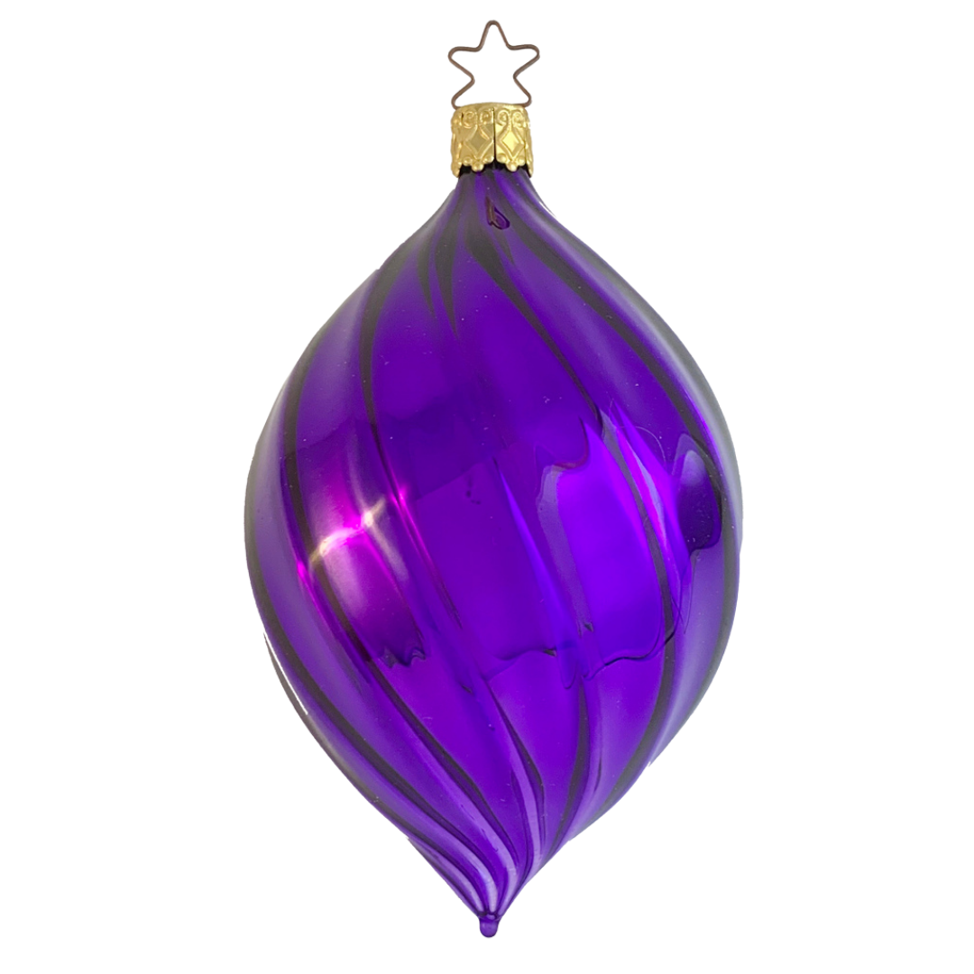 Mercury Glass Olive, purple, shiny by Inge Glas of Germany