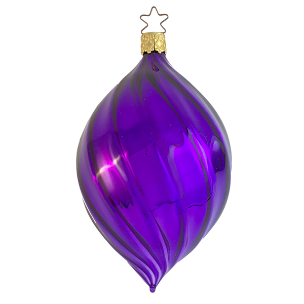 Mercury Glass Olive, purple, shiny by Inge Glas of Germany