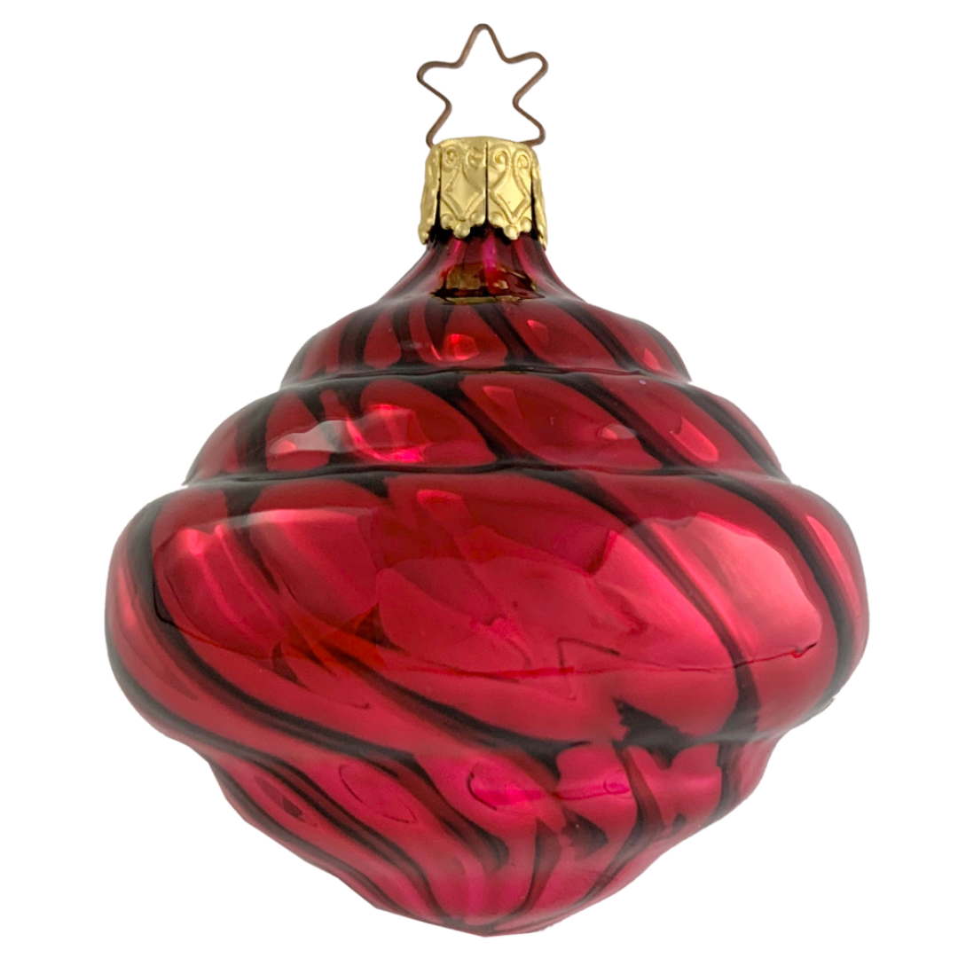 Mercury Glass Shell, burgundy, shiny by Inge Glas of Germany