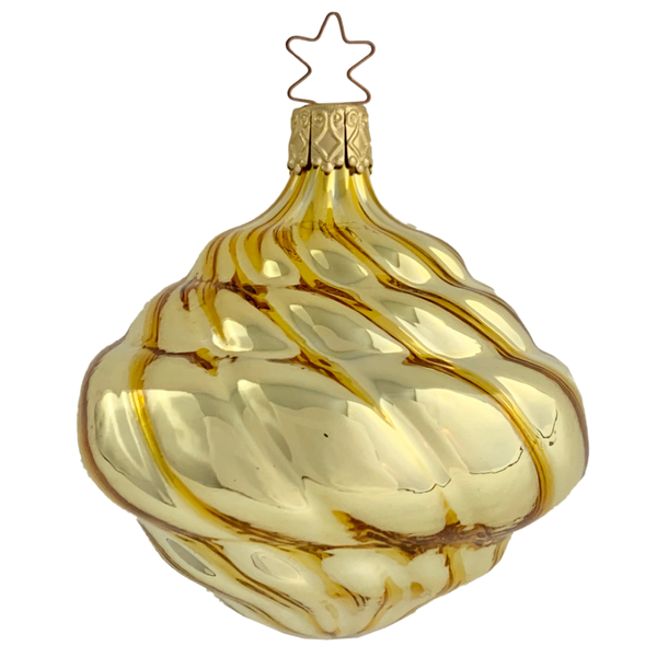 Mercury Glass Shell, Shiny Amber by Inge Glas of Germany