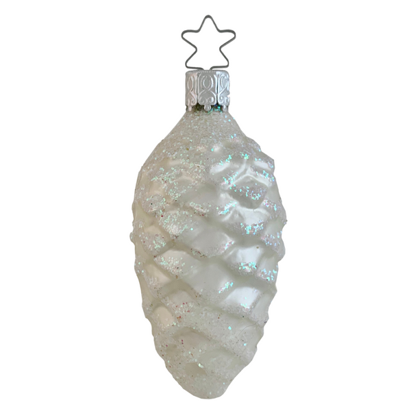 Pine Cone Gems, White Ornament by Inge Glas of Germany