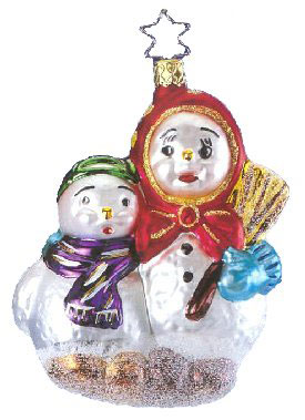 Mama Knows Best Snowman Ornament by Inge Glas of Germany