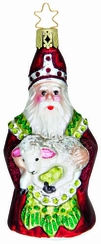 St. Nicholas with Lamb Ornament by Inge Glas of Germany