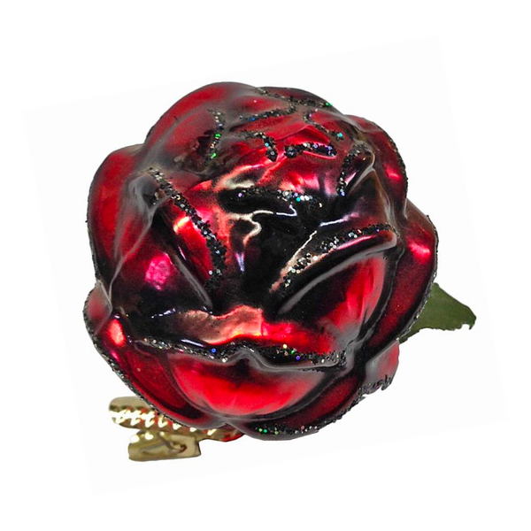 Crimson Rose Ornament by Inge Glas of Germany