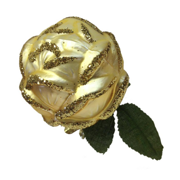 Gilded Rose Ornament by Inge Glas of Germany
