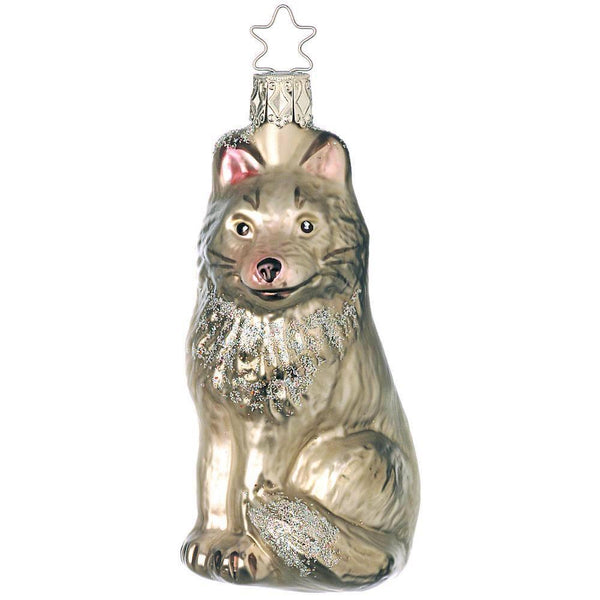 Silver Wolf Ornament by Inge Glas of Germany