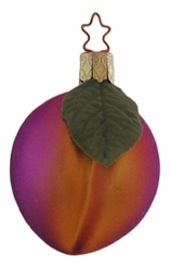 Plum with Leaf Ornament by Inge Glas of Germany