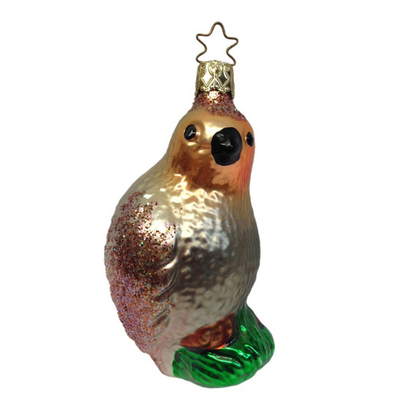 Perched in a Pear Tree Partridge Ornament by Inge Glas of Germany