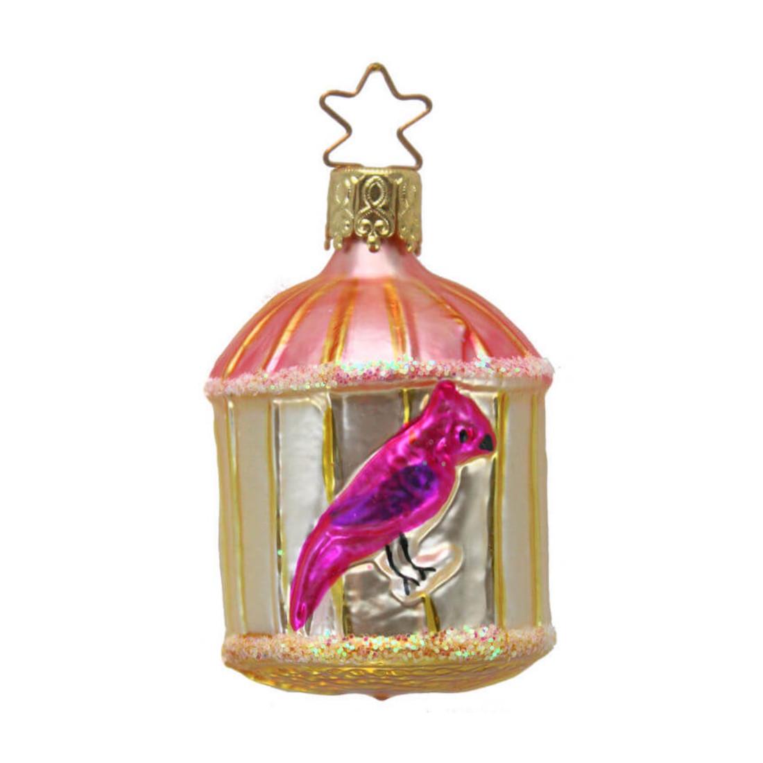 Bird in Cage Ornament by Inge Glas of Germany