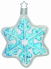 Icy Snow Blue Snowflake Ornament by Inge Glas of Germany
