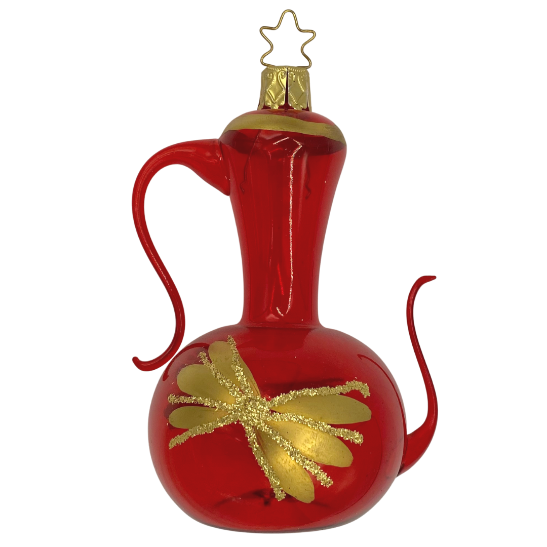 Elegant Chocolate Pot, red teapot by Inge Glas of Germany