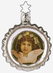 Sweet Thoughts, Angel on Reflector Ornament by Inge Glas of Germany