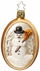 Winter Pose, Snowman Ornament by Inge Glas of Germany
