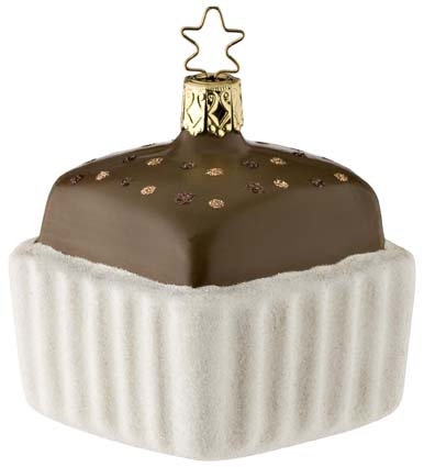 Triple Chocolate Petit Fours Ornament by Inge Glas of Germany