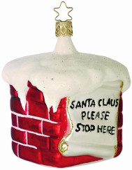 Santa Please Stop, Chimney Note Ornament by Inge Glas of Germany