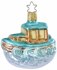 Making Waves, Fishing Boat Ornament by Inge Glas of Germany