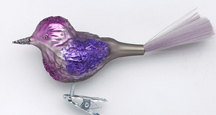 Sweety, Purple Shades, Bird Ornament by Inge Glas of Germany