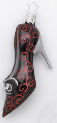 Black and Red High Heel Ornament by Inge Glas of Germany