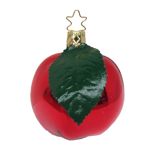 Frosted Red Apple Ornament by Inge Glas of Germany