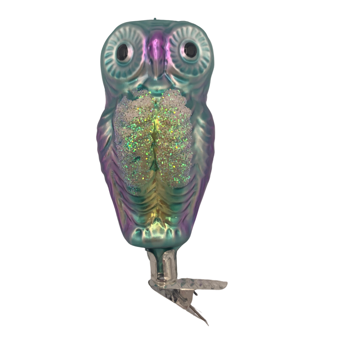 Multi-color Clip-on Owl by Inge Glas of Germany