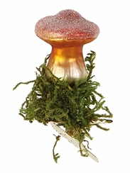 Mini Flat Top Clip On Mushroom Ornament by Inge Glas of Germany