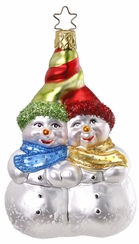 Tangled for Two Snowman Ornament by Inge Glas of Germany