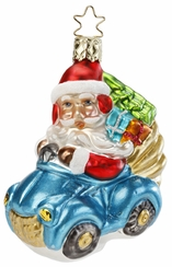 Christmas Cruisin' Santa Ornament by Inge Glas of Germany