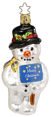 Signs of Christmas, Snowman Ornament by Inge Glas of Germany