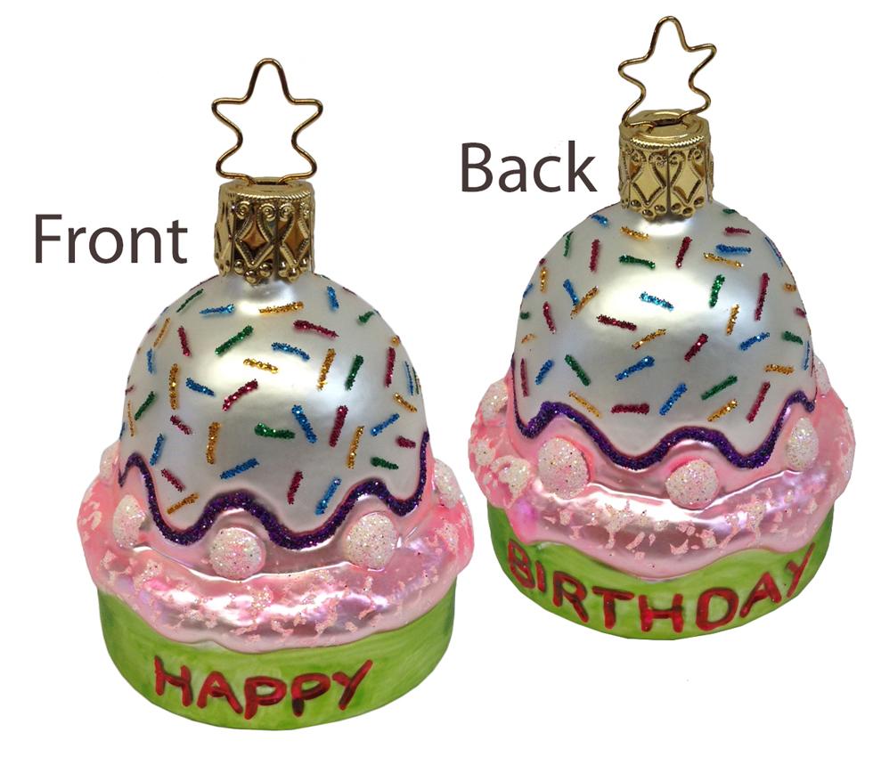 Happy Birthday Cupcake Ornament by Inge Glas of Germany