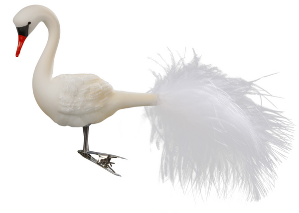 Elegant Swan Ornament by Inge Glas of Germany