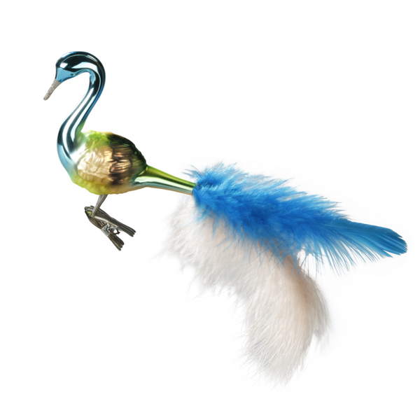 Proud Turquoise Bird Ornament by Inge Glas of Germany