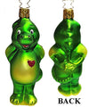 Green Dragon with Heart Ornament by Inge Glas of Germany