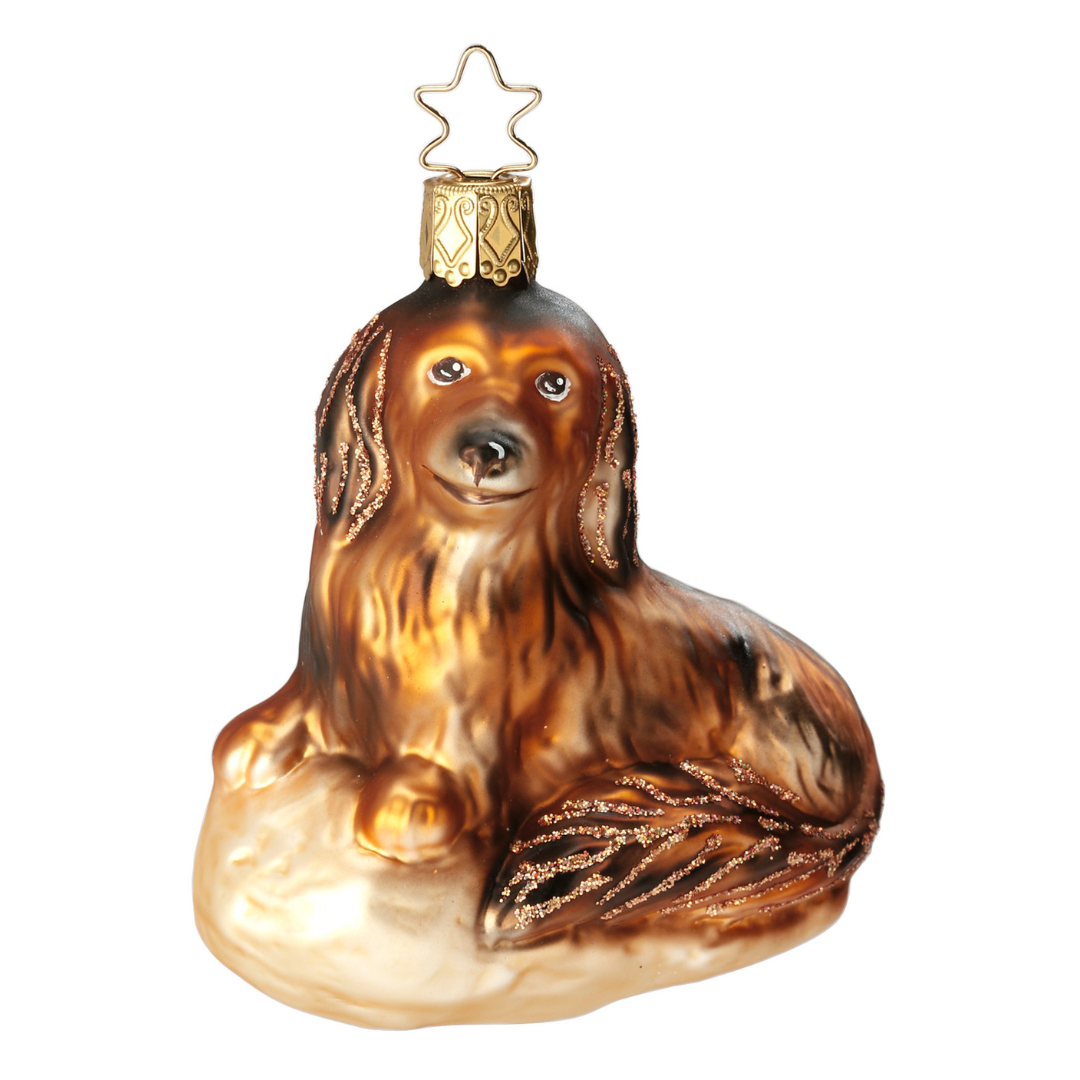 Dachshund Ornament, Long Hair by Inge Glas of Germany