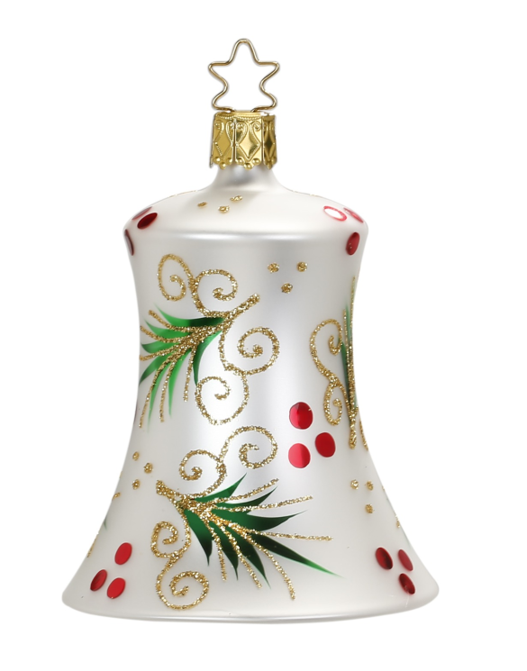 Evergreen Bell, Matte White Ornament by Inge Glas of Germany