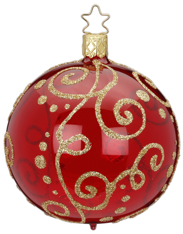3.25" Milan, Red Shiny Transparent Ornament by Inge Glas of Germany