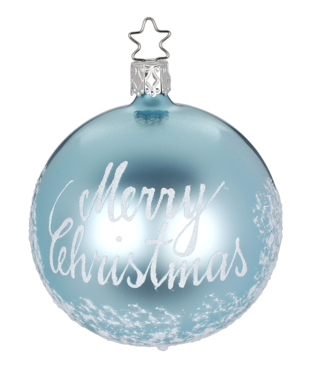Merry Christmas, Mint Shiny Ornament by Inge Glas of Germany