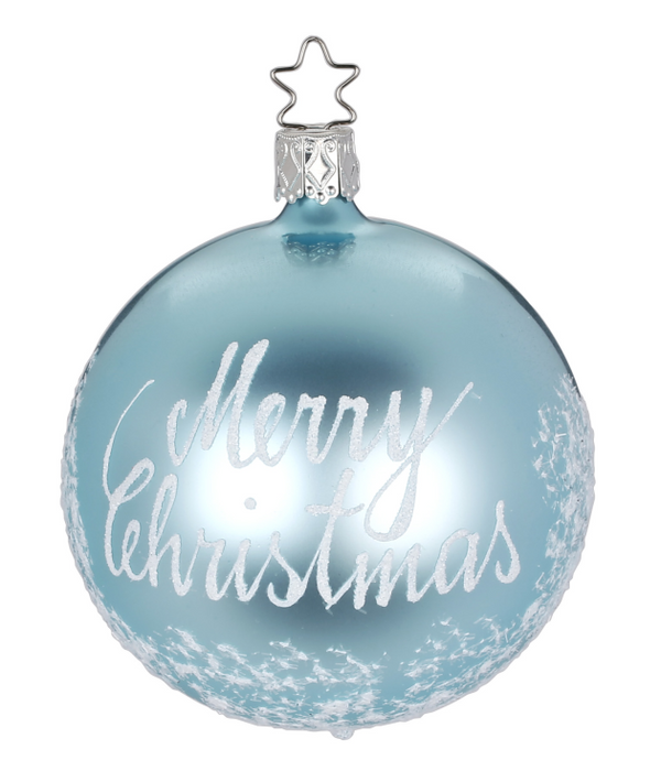 Merry Christmas, Mint Shiny Ornament by Inge Glas of Germany